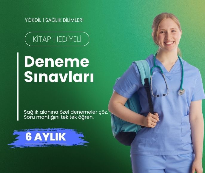 YÖKDİL SAĞLIK BİLİMLERİ Deneme Sınavları - Kitap Hediyeli (6 Aylık)